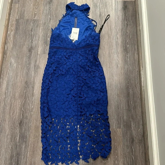 NWT Bardot royal blue Gemma lace halter dress - Picture 5 of 5